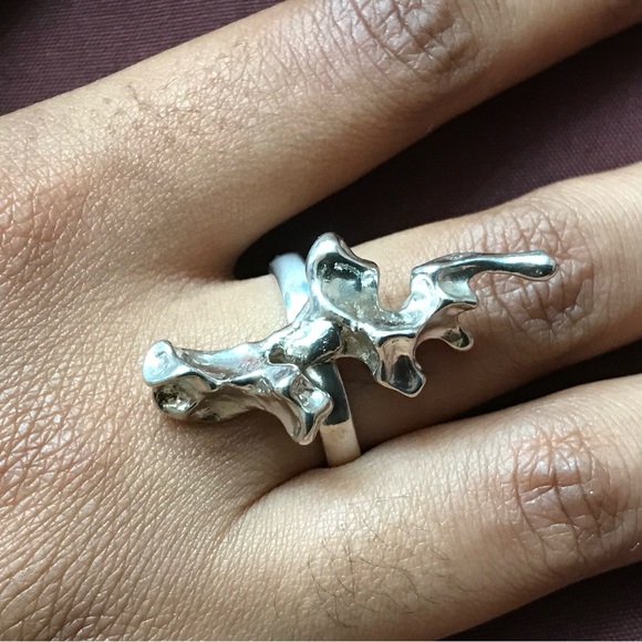 Sterling Silver Free Form Ring Size 5.5 - Picture 3 of 16